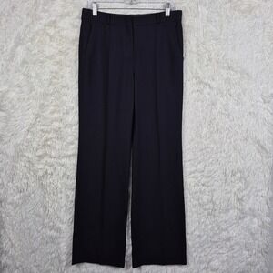 Giada Navy Blue Virgin Wool Wide Leg Trouser Dress Pants IT 42/US 6 Quiet Luxury